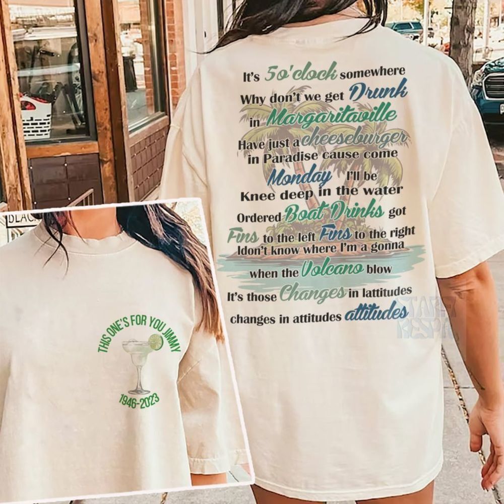 Jimmy Buffett Memorial Parrothead For Life 2 Sided Music Fan T-Shirt